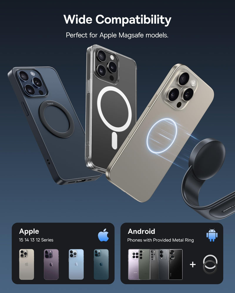 Baseus [Updated] for Magsafe Car Mount, 25N Magnetic Phone Holder for Car, Cell Phone Car Mount Compatible with iPhone 15 14 13 12 Pro Plus Max Mini, Bendable Memory Titanium Alloy for All Dashboard