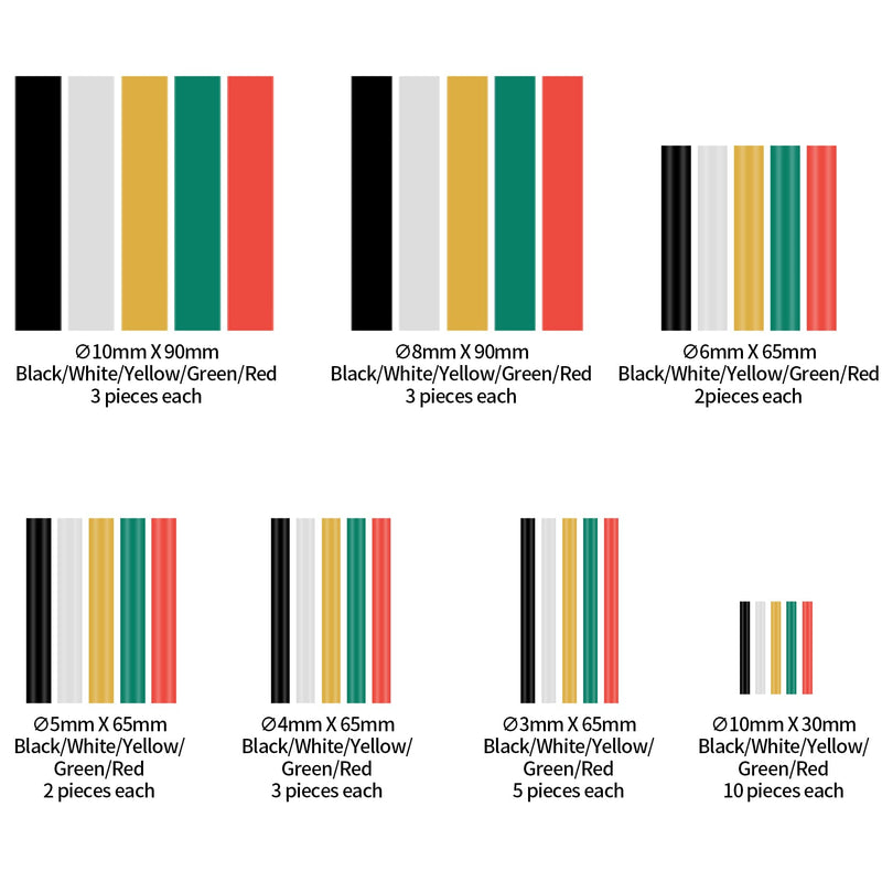 woshilaoDS 140 piece heat shrink tube set, shrink ratio 2:1 cable shrink tube set, waterproof shrink connector, heat shrink tube tubing kit, 7 sizes, 5 colors