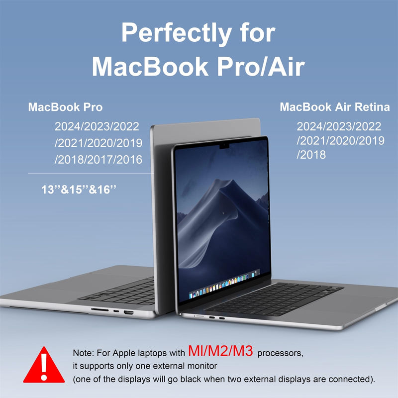 Docking Station for MacBook Pro Air,USB C Docking Station Dual Monitor,Dual HDMI Adapter Hub for Mac MacBook Pro with 2 HDMI(4K @60Hz), 3 USB3.0,SD TF Card Reader and 100W PD USB C Port 8 IN 2