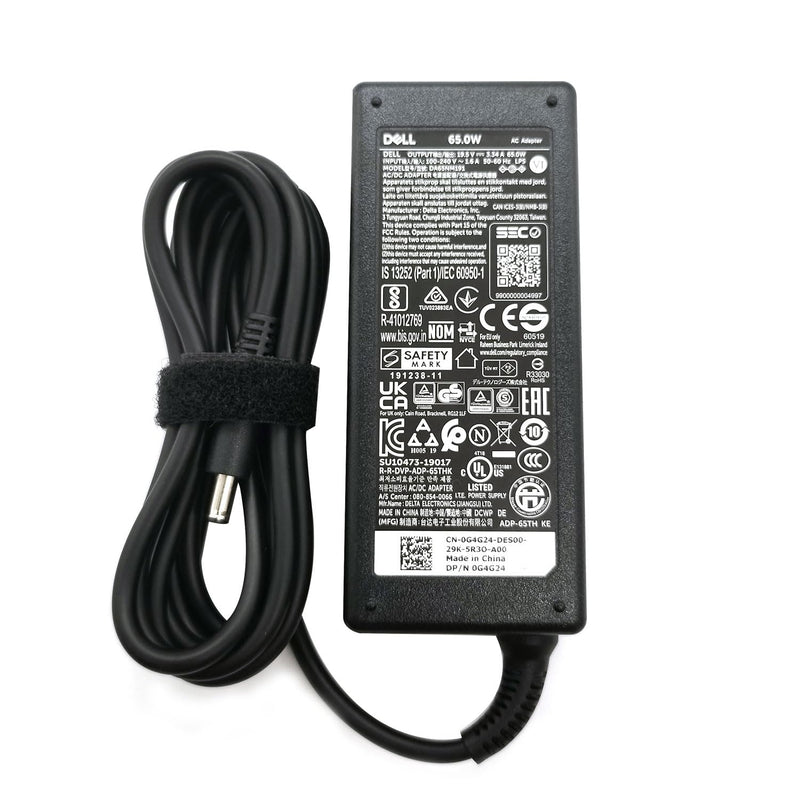 Dell 65W 4.5mm tip Laptop Charger,Latitude 3320 3330 3340 3420 3430 3435 3440 3450 3520 3530 3535 3540 AC Adapter, Black, DA65NM191