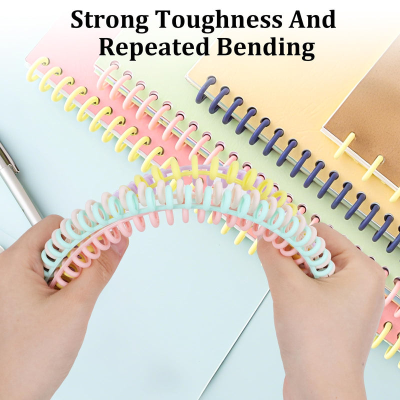 20 Pcs Spiral Binding Coils, Plastic Binding Combs 30 Ring Diameter 0.47inch Add Pages to Notebooks, Snap Close Comb Binding Spines Binder Tabs Dividers, Spiral Notebook Maker Open and Close Easily