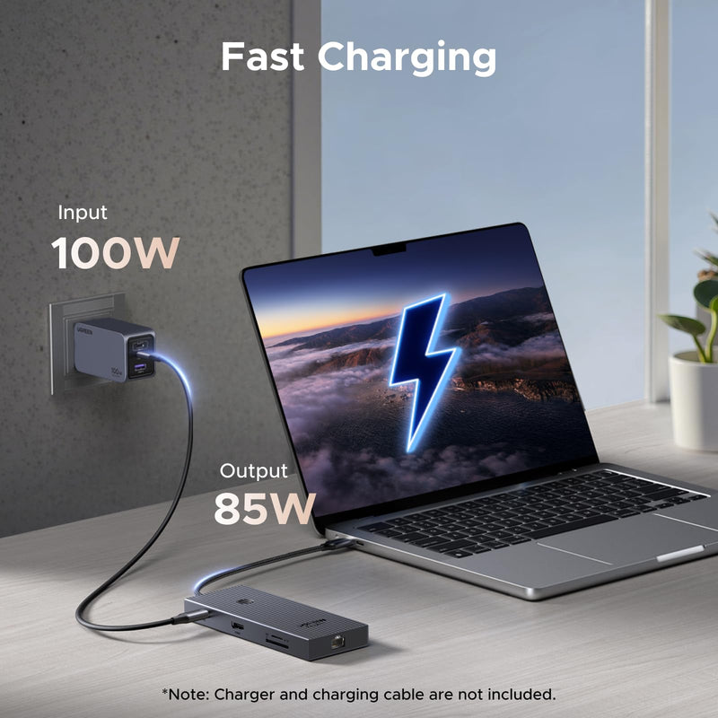 UGREEN Revodok Pro 9 in 1 USB C Hub Gigabit Ethernet Adapter 4K@60Hz HDMI, 100W PD Charging, USB A Data Ports, SD/TF Card Reader Compatible with Mac M1, M2, M3,M4, Steam Deck
