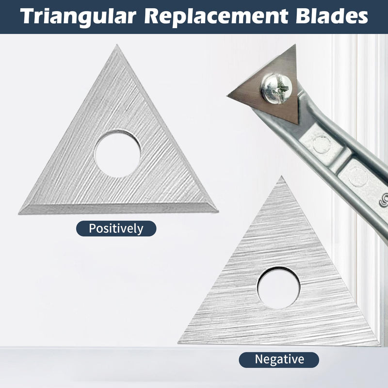 10Pcs 1inch Triangle Paint Scraper Paint Scraper Carbide Blades Double-Edged Reversible Replacement Blade Silver Carbide Scraper,Scraper Blades,for Removing Paint, Glue, Varnish and Rust（Only Blade） 10