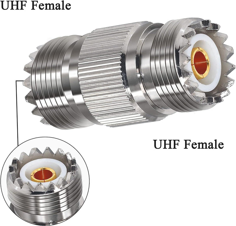 2PCS PL259 UHF Coax Adapter Cable Gender Changers, SO239 Coax Connector Female to Female Coaxial Adapter for CB Radio, Antenna