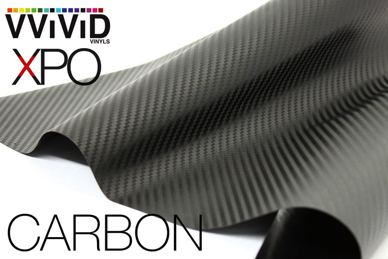 VViViD XPO Dry Deep Black 3D Carbon Fiber Vinyl Wrap Roll with Air Release Technology (1ft x 5ft) 1ft x 5ft