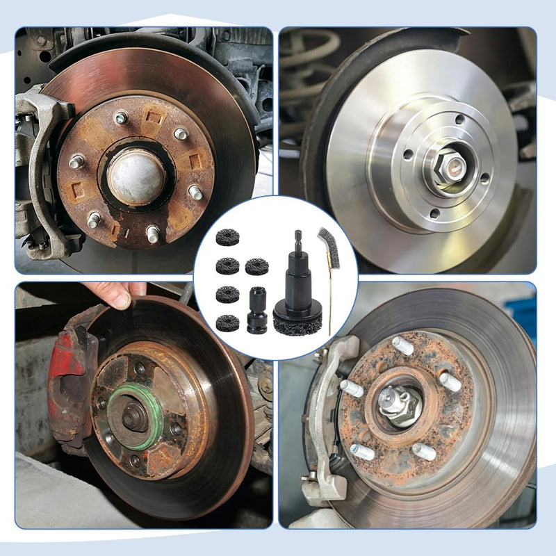 Wheel Cleaning and Repair Kit, Includes 5 Sanding Discs, Quick Rust Removal for Wheel Bolts and Rotors, Hub Grinder for Quick Cleaning of the Wheel Hub for 1/2 Impact Wrenches, Drills