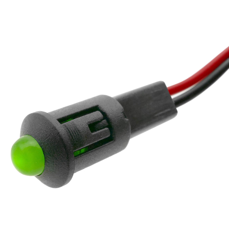 BeMatik - Pilot LED light 8mm 12VDC indicator light green color