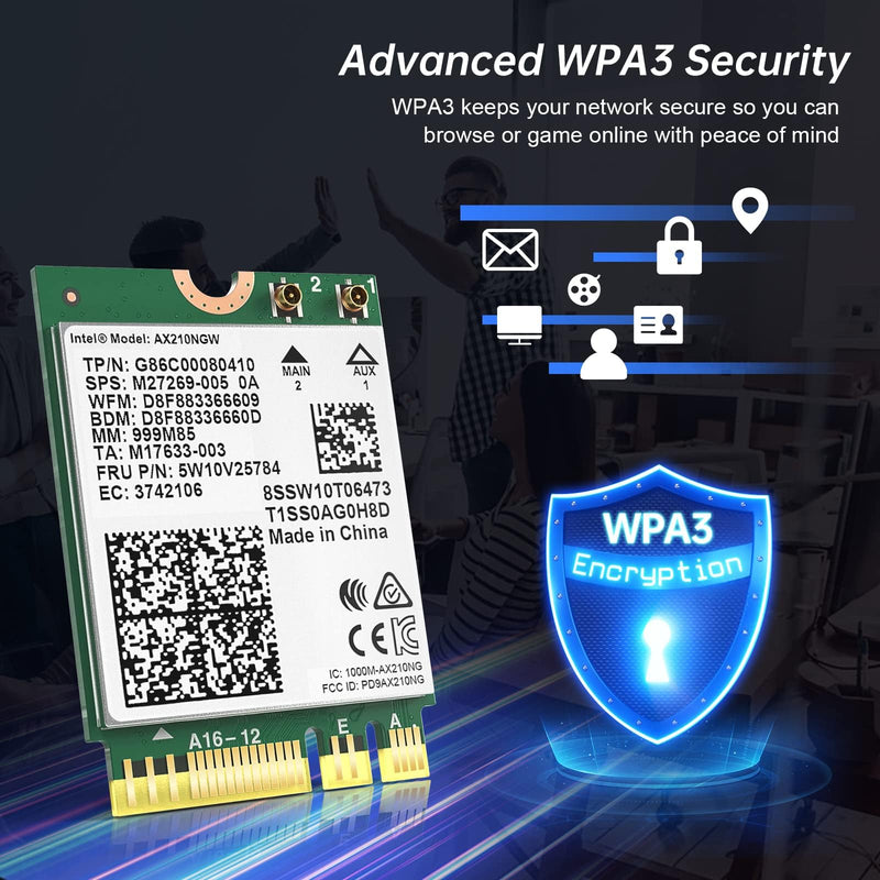 EDUP WiFi 6E AX210 NGW Wireless Card, Intel Laptop Network Adapter with Bluetooth 5.3, Tri-Band 5400Mbps WiFi Module, M.2/NGFF 2230 WiFi Chip, MU-MIMO, Supports Windows 10/11 (64-Bit)
