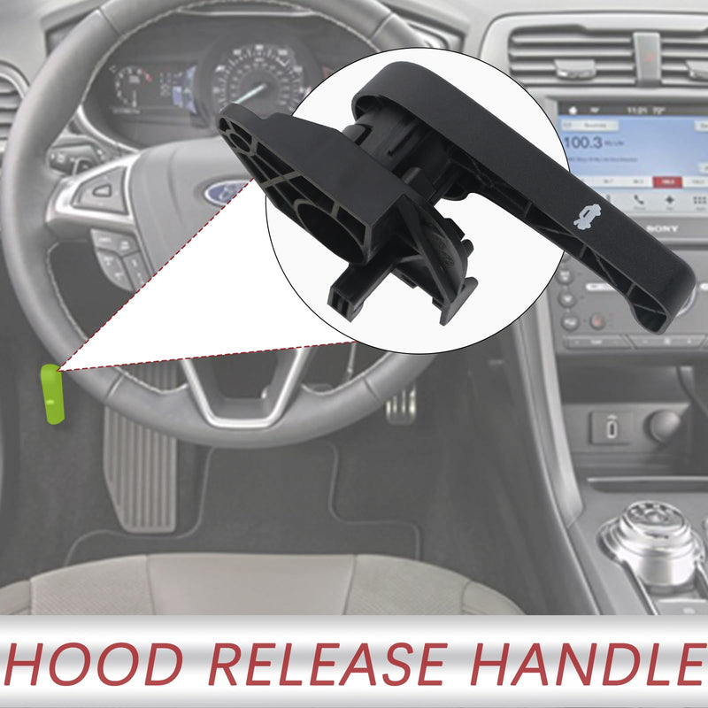 Hood Latch Release Handle Assembly | Compatible with 2013-2019 Ford Fusion Lincoln MKZ | HS7Z-16B626-A DS7Z-99042C74-A Pull Handle with Mounting Bracket