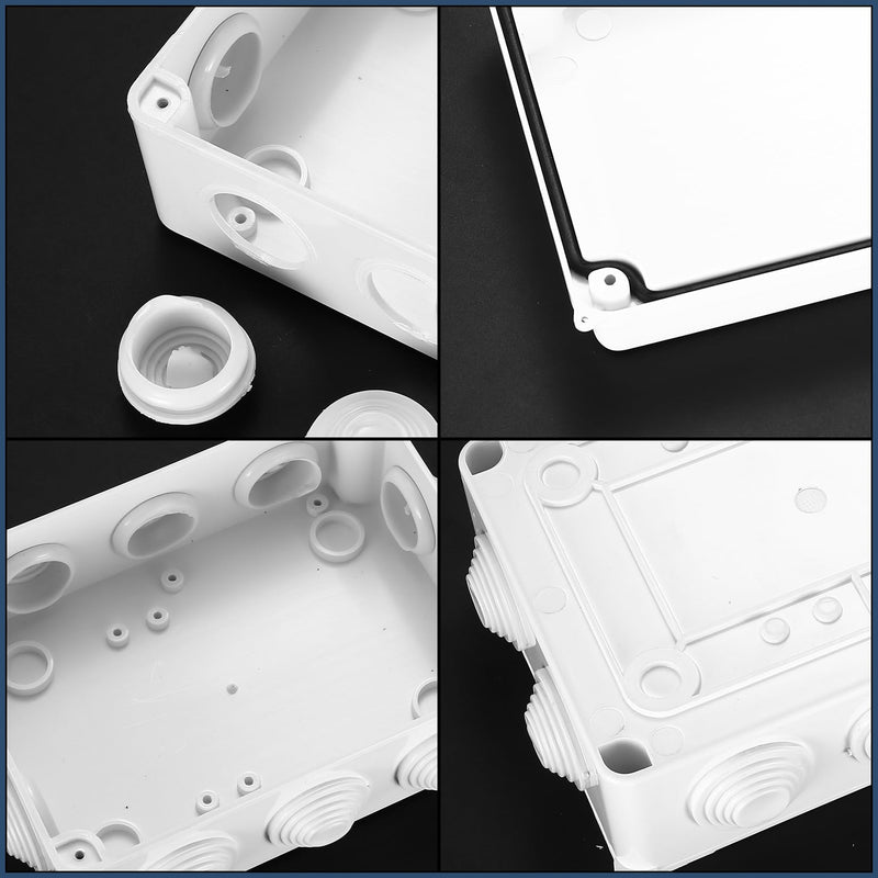 Surface-Mounted Junction Box Surface-Mounted Junction Box Outdoor Waterproof IP65 Electrical Box Waterproof IP65 ABS Plastic Terminal Box Junction Box White