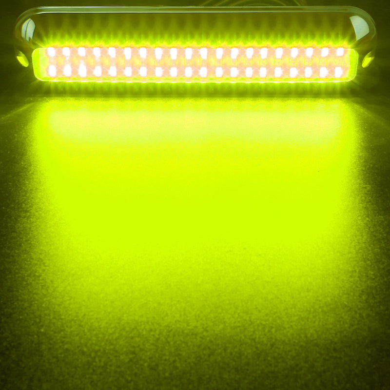 HUSUKU SOOP3 PRO 6.7" 2000LM 60LED Waterproof 316 Stainless Steel Trim Ring Boat High-Intensity LED Underwater Light Clear Lens Pontoon Marine/Boat Transom (Yellow) Yellow