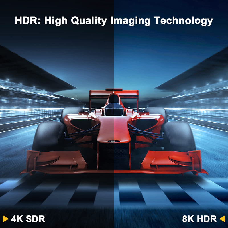 CABNEER 8K HDMI 2.1 Cable 0.5m, HDMI Cable Ultra High Speed 48Gbps 8K@60Hz 4K@120Hz 2.2/2.3 eARC HDCP Dolby HDR - Compatible with HDTV, Laptop, Xbox, PS5 Switch, etc. 1 piece