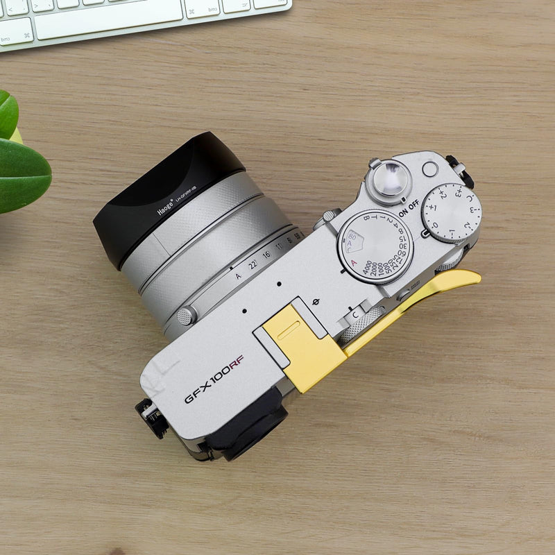 Haoge Metal Thumb Up Grip for Fujifilm GFX100RF Camera Digital Accessories GFX 100RF Hot Shoe Thumb Up Rest Support Handgrip Golden THB-GFXRFG Gold