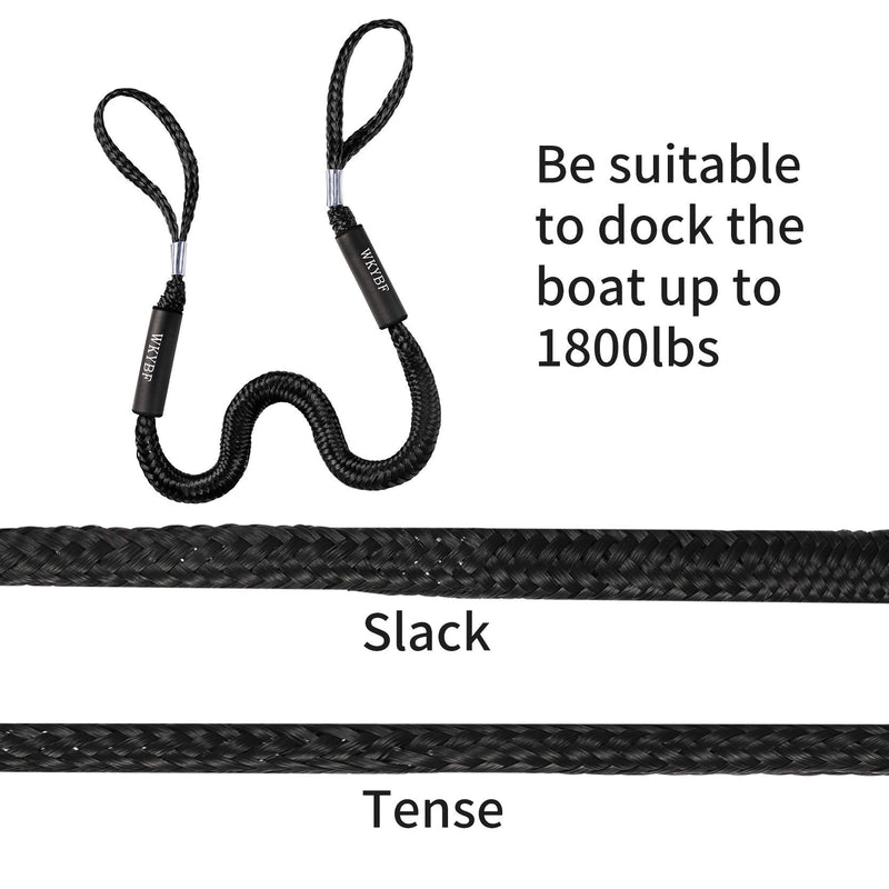 2 Pack Bungee Dock Line Mooring Rope for Boat Lines