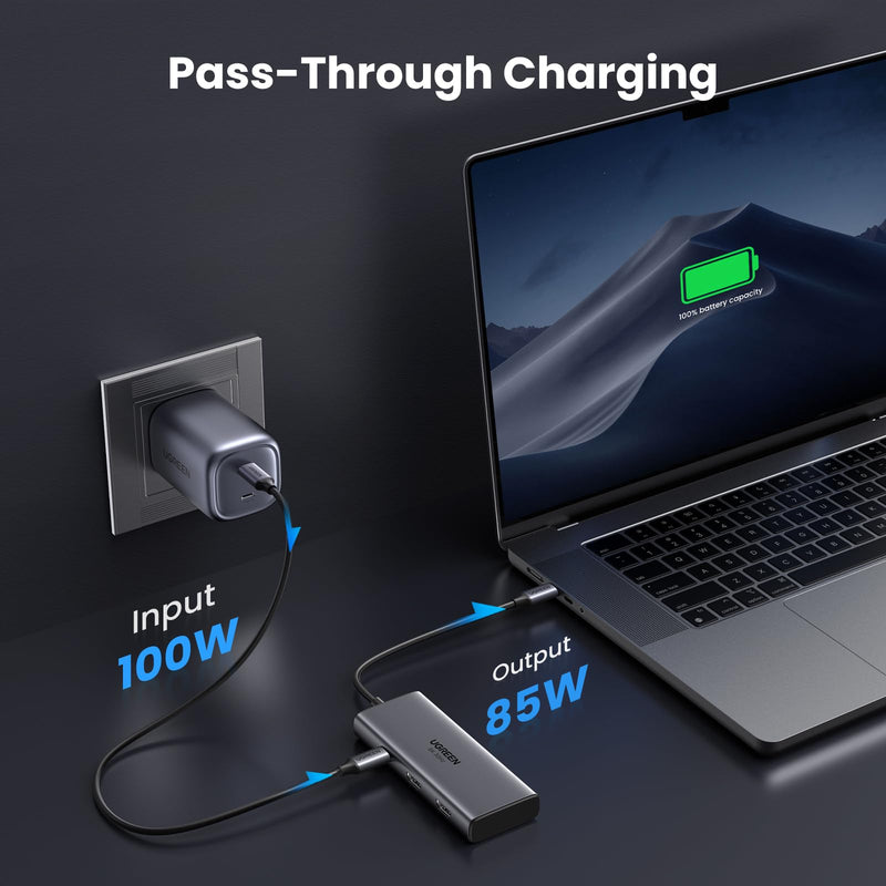 UGREEN Docking Station, Revodok 206 USB C Hub (6-in-1) with Dual 4K@60Hz, Single 8K@30Hz, 100W Power Delivery, 3X 5Gbps USB Data Ports, USB-C Dock for Thinkpad, HP, Dell Laptops and More