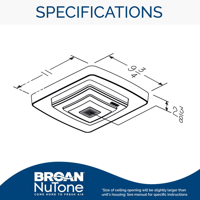 Broan-NuTone Nested Bluetooth Speaker Quick Install Bathroom Exhaust Fan Grille/Cover w/LED Light, White