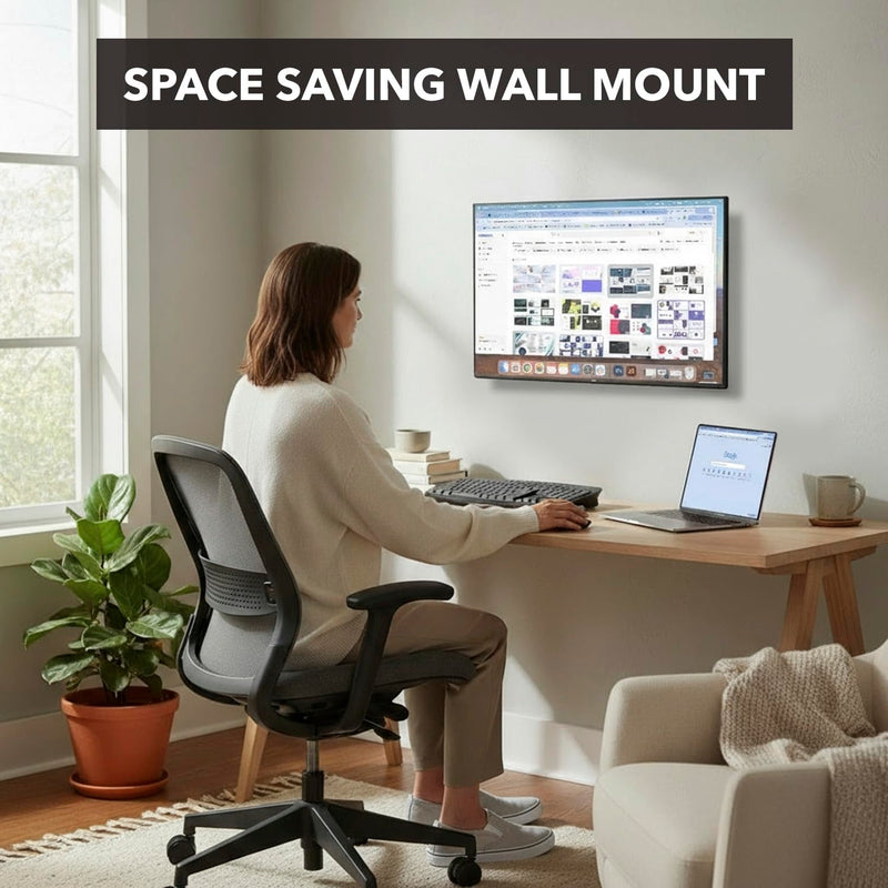 Mount-It! Tilting TV Wall Mount Bracket for Small TV and Computer Monitors, Low-Profile Design with Quick Release Function, Fits 24, 27, 30 and 32 Inch Screens Up to VESA 100, 44 Lbs Capacity, Black