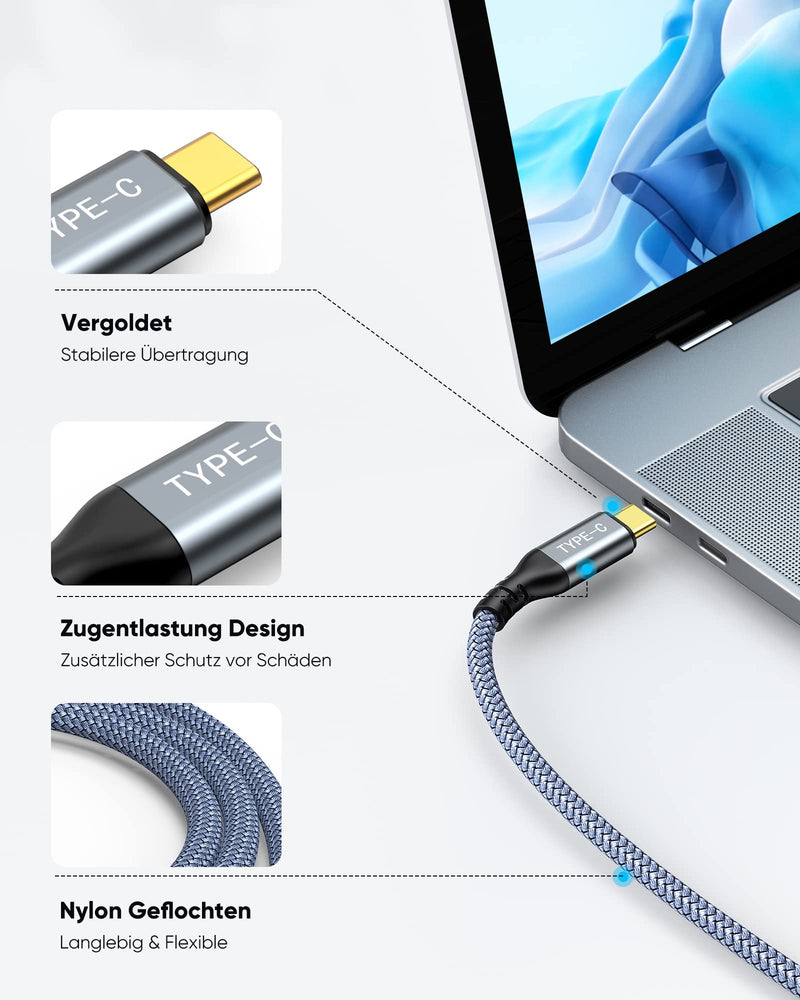 Highwings USB C to HDMI Cable 4K 1.8M, USB C HDMI Cable UHD Thunderbolt 3 Compatible for iPhone 15 Pro/Plus/Max, MacBook Pro/Air, iPad Pro/Air, Surface Book 2, Dell XPS, Galaxy S10/S9 etc. Gray
