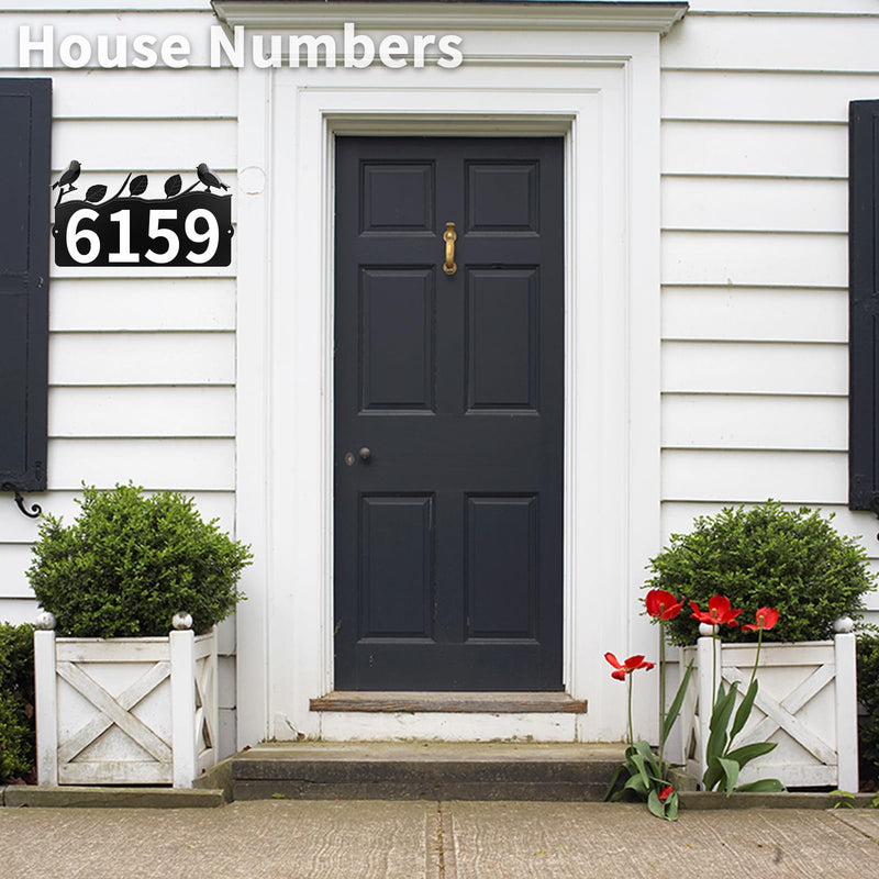 Metal Address Numbers for House, Address Plaque, Waterproof, Rustproof Address Sign for Yard Home Office Street Yard Mailbox Black(bird)