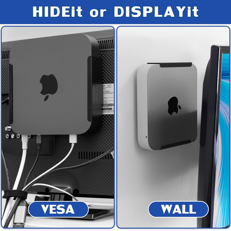 Mac mini M1 M2 Mount, Mac mini Mount Behind Monitor,for MacMini 2011 to 2023 M2 Pro,MacMini Under Desk SteelMount, Heat Dissipation Design Anti-Scratch,Wall MountPC Under DeskMount M1M2