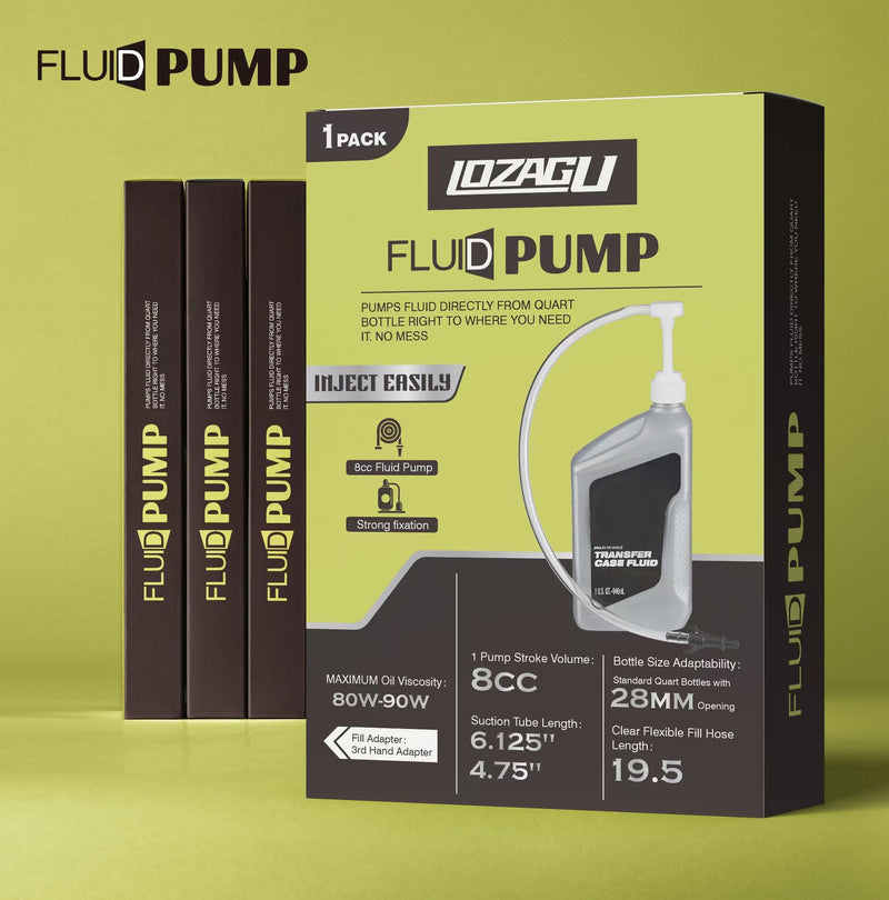 Fluid Pump for Standard Quart Bottles - 8cc Per Pump Stroke, Transmission Fluid Pump with 3rd Hand Adapter, Transfer Gear Oil, Differential & Transmission Fluid (1Pack-28mm) 1Pack-28mm