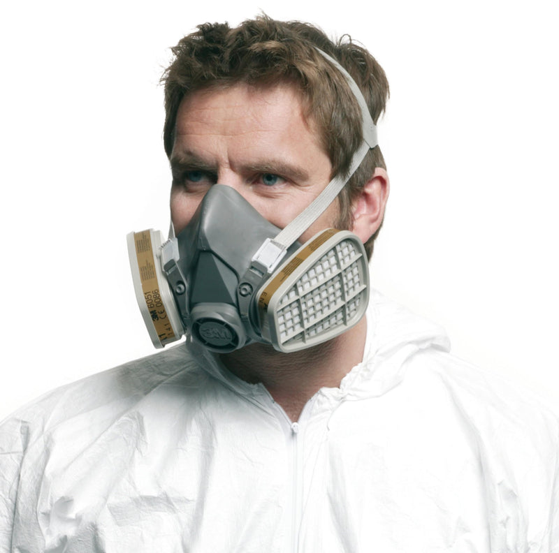 3M Half Mask Reusable 6200 6300 Half Mask Respirator Dust & Gas Mask, l, grey