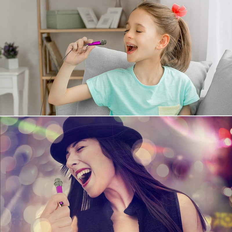 Mini Portable Vocal/Instrument Microphone for Voice Video Recording Singing,Vlogging, Podcasting, Tiny Microphone for iPhone Android Phone Computer Latop Notebook Tablet iPad(Rose Red) Rose Red