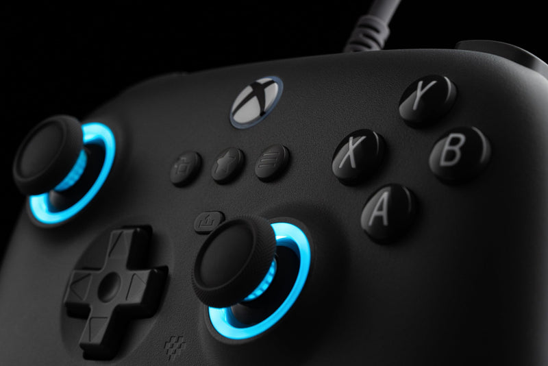 8BitDo Ultimate C Wired Controller for Xbox with Hall Effect Joysticks and Hall Triggers, RGB Lighting Fire Ring, Compatible with Xbox Series X|S, Xbox One, Windows 10/11 - Officially Licensed (Dark Gray) Dark Gray