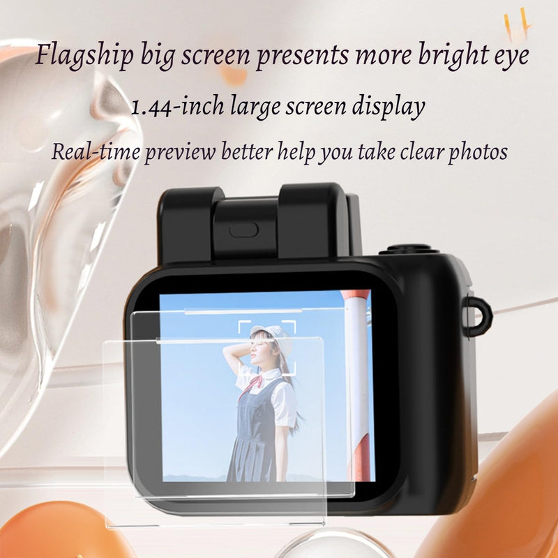 Retro Mini Camera, Mini Retro Digital Camera, Vintage Video Effects, Portable Easy to Operate (Black) Black