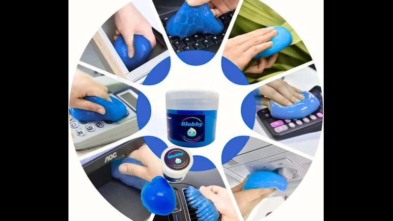 dust Dirt Cleaning Gel Putty for Computers Keyboards Electronics Cars Cup Holders Headphones & Tight Spaces. Reusable for Hard to Reach Areas, Fresh Scent, Harsh chemcial Free - Blue