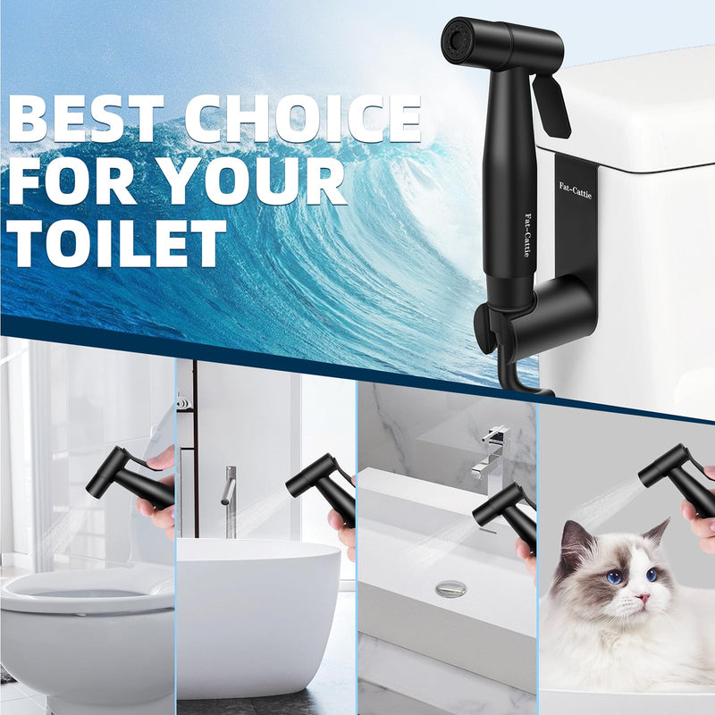 Handheld Bidet Sprayer for Toilet,Bathroom Spray with G1/2,Black | Suitable for personal hygiene cleaning, bathroom cleaning, pet bathing, mop cleaning, etc. Black