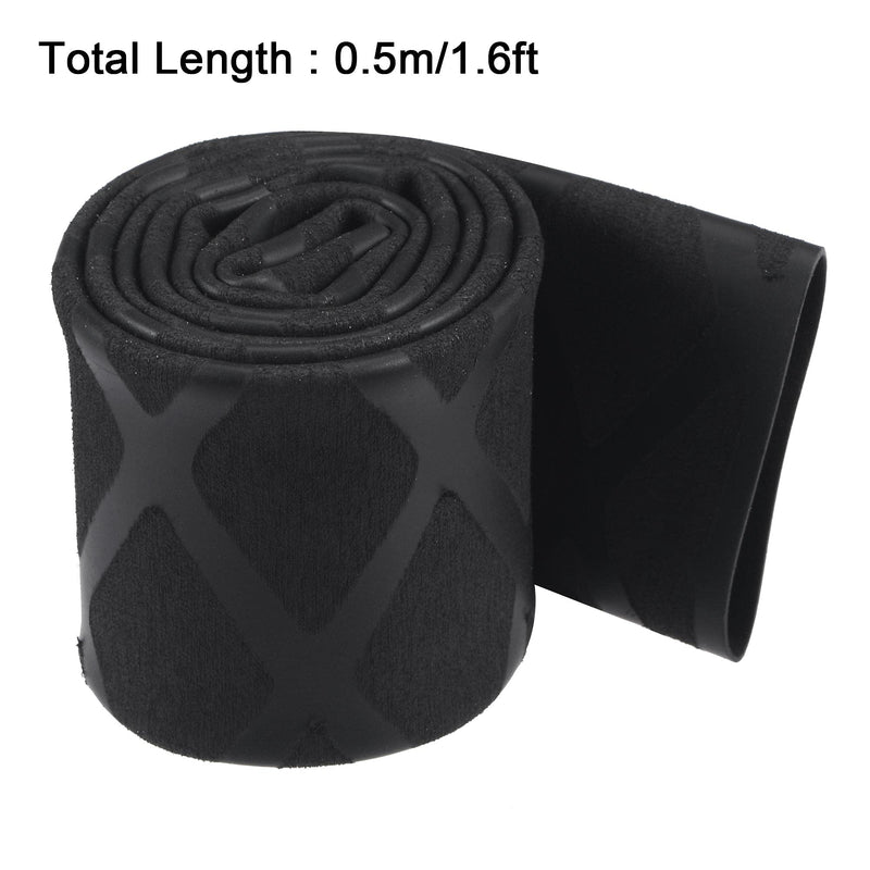 sourcing map Heat Shrink Tubing 20mm Diameter 34mm Flat 1.6ft 2:1 Ratio Black