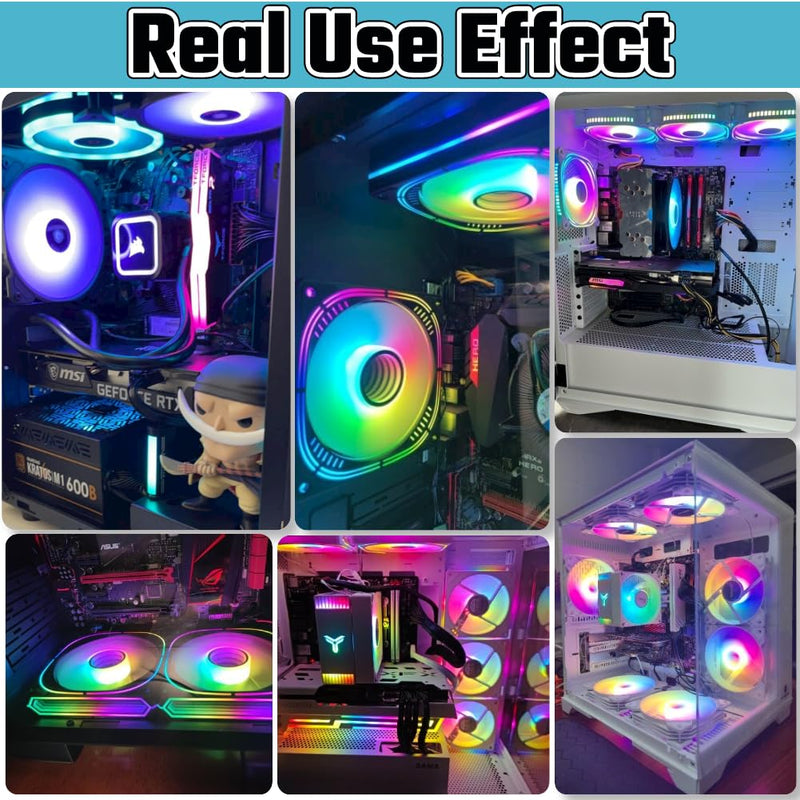 Mini ARGB Controller 3‑Pin RGB 5V Controller with Monochrome Horse Rainbow 10+ Modes SATA Power for PC Fan, Light Strip, Light Plate,Water/Air Cooled Radiator