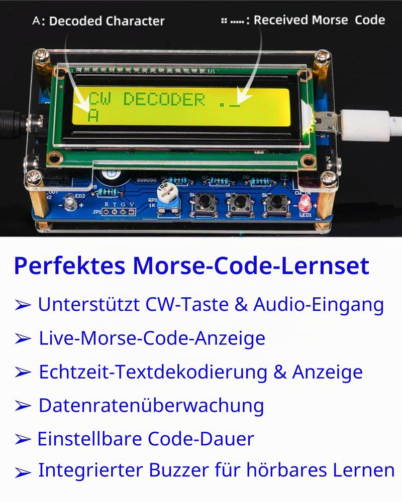 DIY Morse Code Trainer Kit, Telegraph Button Solder Kit, Amateur Radio CW Button Kit Electronics with Components, Circuit Board, Morse Code Transmitter Solder Kit for Adults, Children (Assembled) Morsecode Sender Löt