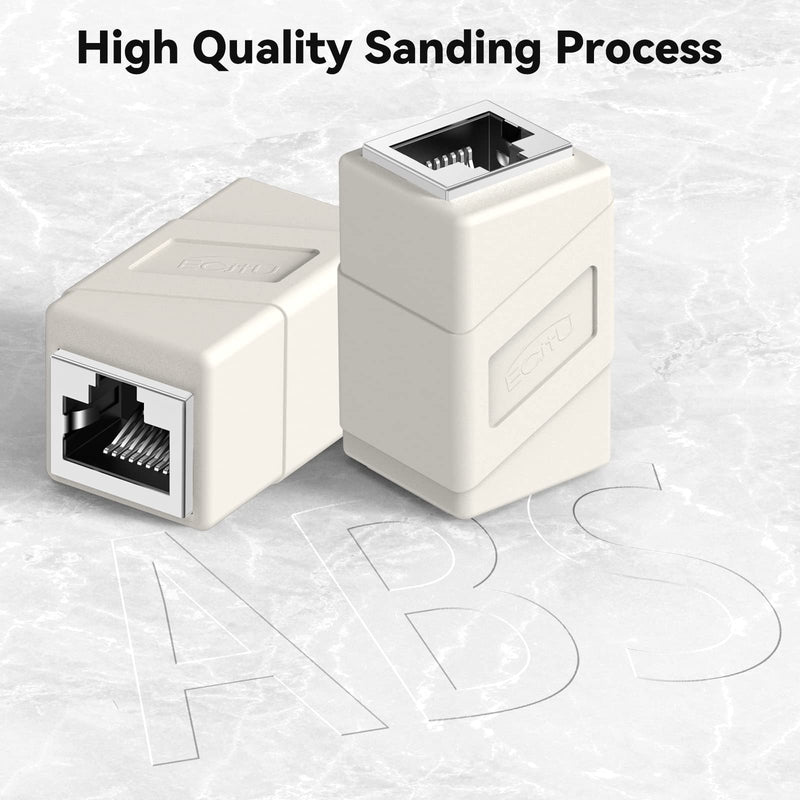 RJ45 Coupler, 2 Pack Ethernet Adapters Female to Female, 8-Pin Modular Straight Through, Network Connectors for Cat8/Cat7/Cat6/Cat6a/Cat5e/Cat5 Ethernet Cable (White) White