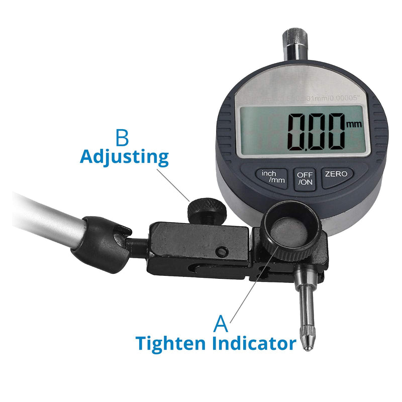 AUTOUTLET Magnetic Stand Holder for Dial Indicator, Strong Magnetic Stand Base Holder, 176lbs/80kg Maximum Pulling Force, Universal Flexible Magnetic Holder for Dial Indicator Measuring Tool Magnetic Base