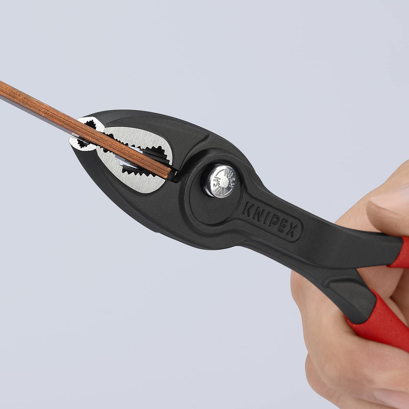 Knipex TwinGrip Adjustable Front Grip Pliers Black Heavy Duty Non-Slip Plastic Coated 200mm 82 01 200 SB