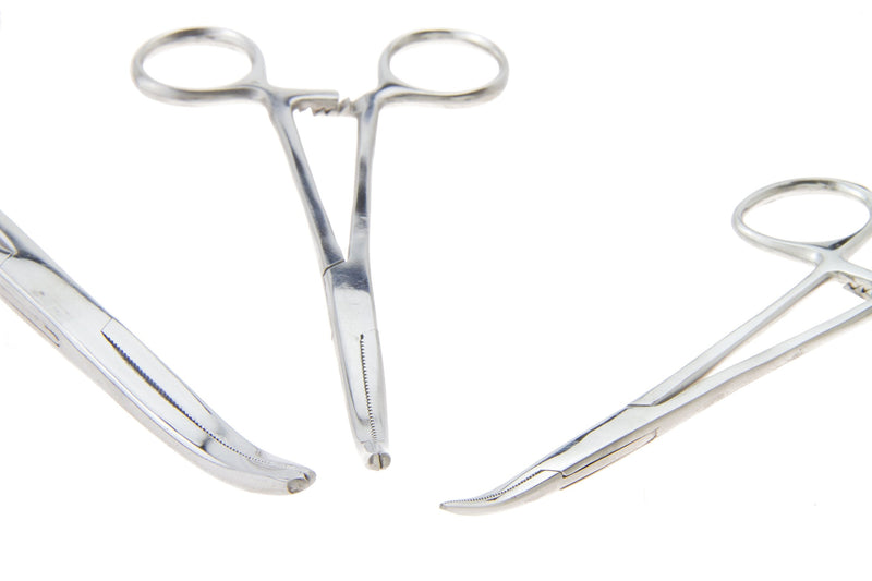 SE Ultimate 6-Piece Hemostat Set - Stainless Steel, Straight and Curved Forceps for Crafts, Fishing Lines, Sewing, Doll Making, Hobbies - HEMO-SET-6