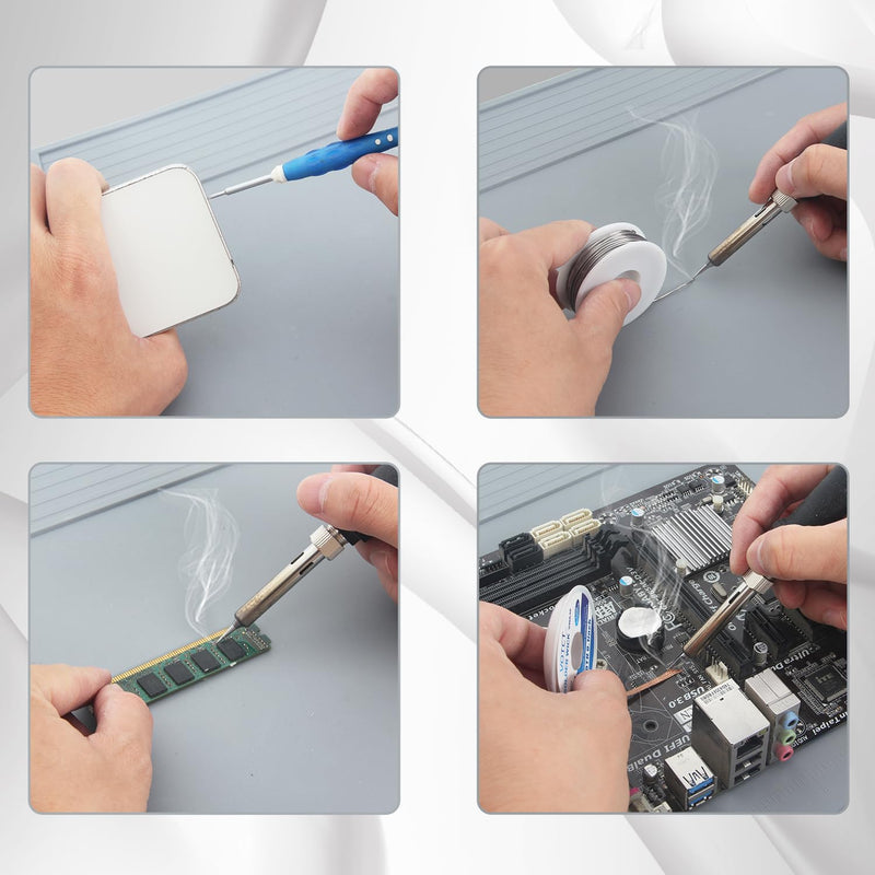 Soldering Mat Large Grey Silicone Electronics Repair Work Mat Heat Resistant 932℉ Solder Mat for Soldering Station Laptop Watch Cellphone Computer,Size 20 * 13.5 in Gray 180 XL