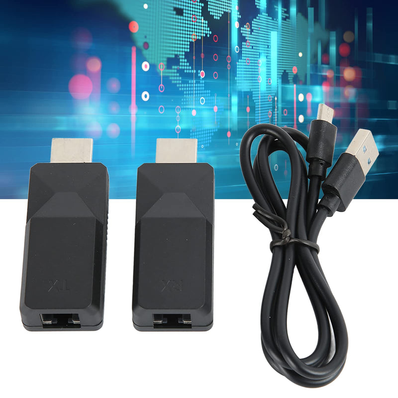 gernie HDMI Transmitter and Receiver, 165ft RJ45 to HDMI Extender Cat5 Cat6 Ethernet Wireless HDMI Transmitter Receiver Full HD 1080P HDMI Long Distance Extender Adapter for Laptop, PC