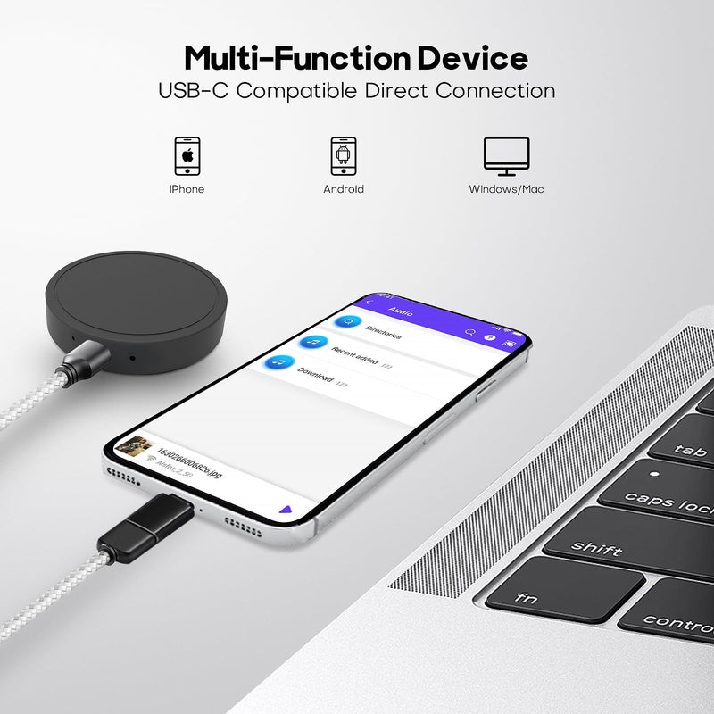 128G (1600 Hour) Magnetic Voice Activated Recorder - Nanezan Recording Device MP3 Records with 70 Hours Battery Time, USB-C Audio Recorder for Work, Lectures, Meetings, Interviews Black-128GB