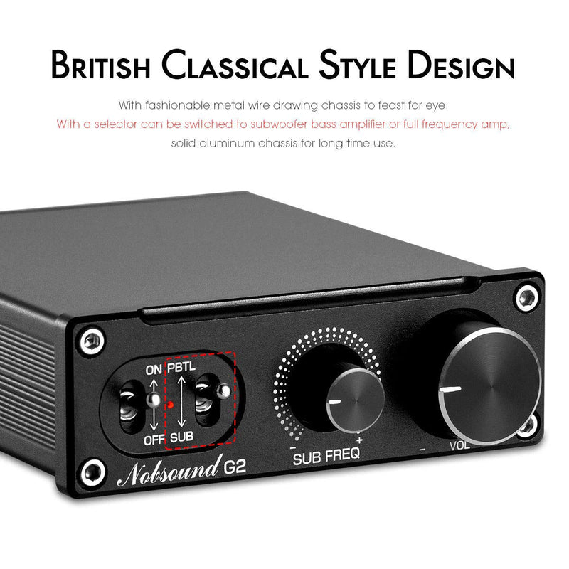 Nobsound G2 Subwoofer Power Amplifier Mini Mono SUB Amp 100W PBTL BTL Bridge Home Theater