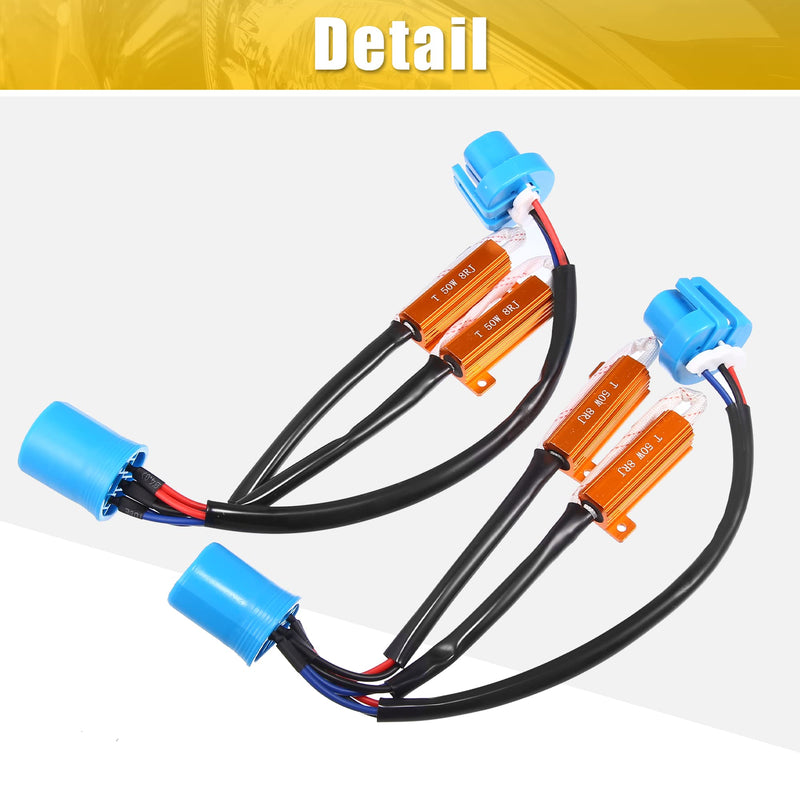 X AUTOHAUX 2pcs 9004/9007 LED Car Headlight Canbus Decoder Error Free Warning Resistors Decoder Replacement Anti Flicker Resistor