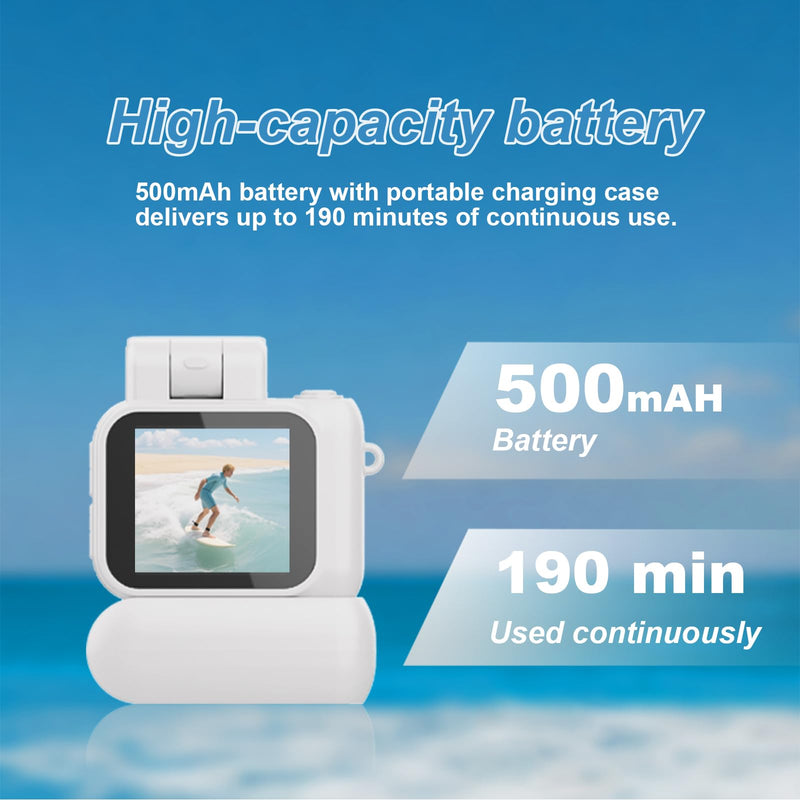 Mini Camera Keychain Mini Retro Camera Cameras Keychain Built-in 32GB Memory Card Best Choice for Travel Vlog Photography Gifts for Girl White