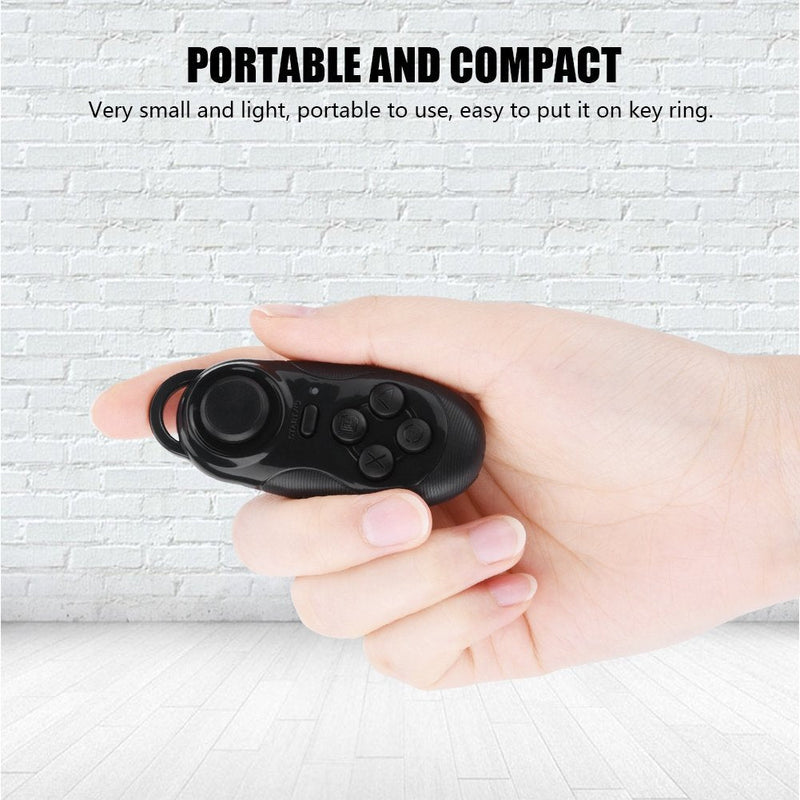 FOSA Mini Wireless Bluetooth Game Controller Joystick, Portable Remote Gamepad Selfie Timer Camera Shutter Wireless Bluetooth Mouse for Mobile Phones, Tablets, Computers, TV