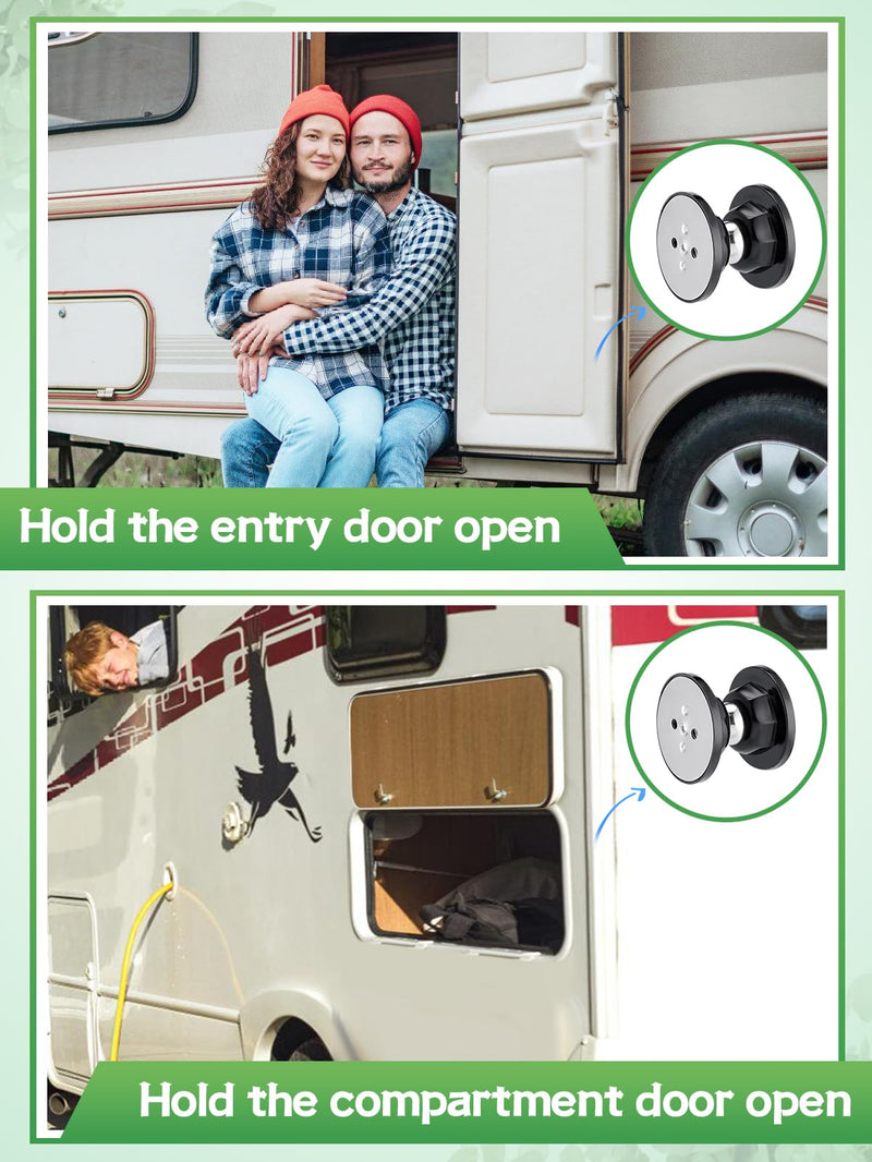 Magnetic Door Catch - RV Door Holder Baggage Door Catch, Sturdy & Easy to Install Door Stopper with Adhesive and Screws, RV Accessories for Inside Outside RV Camper Trailer (1 Pack) 1