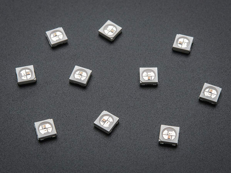 Adafruit NeoPixel 5050 RGB LED with Integrated LED Driver, Pack of 10, 1655