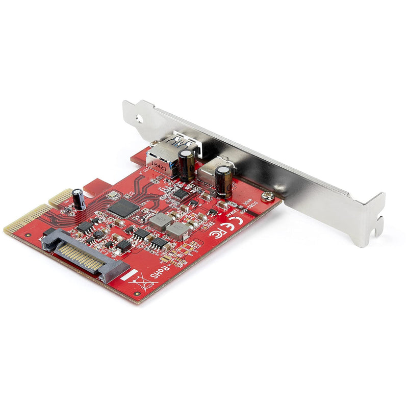 StarTech.com 2-Port 10Gbps USB-A & USB-C PCIe Card - USB 3.2 Gen 2 PCI Express Type C/A Host Controller Card Adapter - USB 3.2 Gen 2 PCIe Expansion Add-On Card - Windows, macOS, Linux, TAA