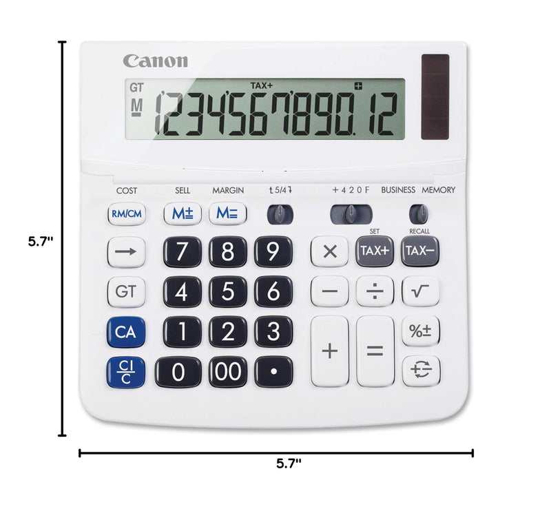 Canon TX-220TSII Standard Function Calculator, White, 1.2" x 5.7" x 5.7" (Pack of 2) 1.2" x 5.7" x 5.7" (Pack of 2)