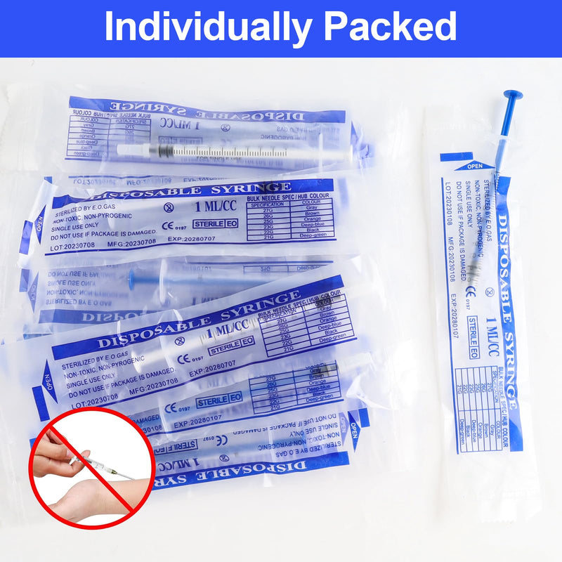 Colostrum Syringe 1 ml Colostrum Syringes Colostrum Collecting Set Sterile | Pack of 20 syringes, 1 ml, colostrum collector syringe with caps, plastic syringes for refilling and measuring liquids 1 ml-Blue+White